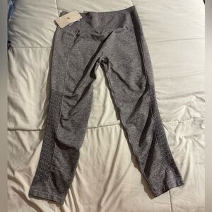 Fabletics Gray Seamless High-Wasted Mesh 7/8 Leggings